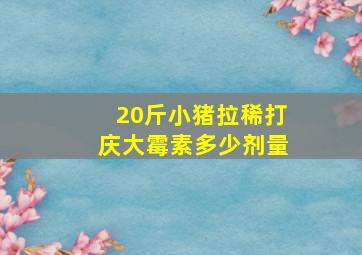 20斤小猪拉稀打庆大霉素多少剂量