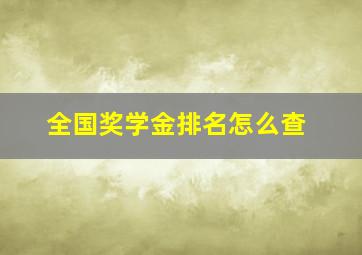 全国奖学金排名怎么查