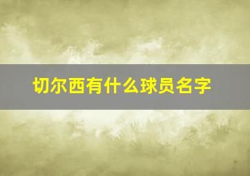 切尔西有什么球员名字