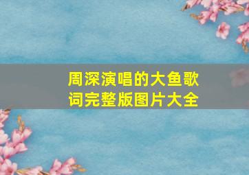 周深演唱的大鱼歌词完整版图片大全