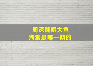 周深翻唱大鱼海棠是哪一期的