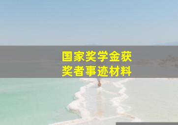 国家奖学金获奖者事迹材料