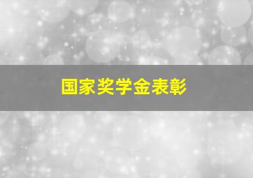 国家奖学金表彰