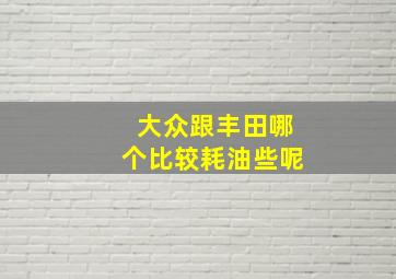 大众跟丰田哪个比较耗油些呢