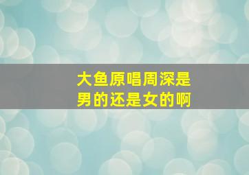 大鱼原唱周深是男的还是女的啊