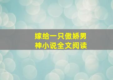 嫁给一只傲娇男神小说全文阅读