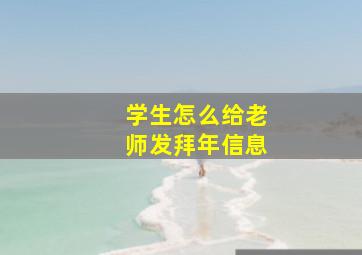 学生怎么给老师发拜年信息