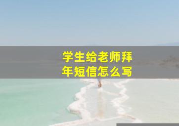 学生给老师拜年短信怎么写