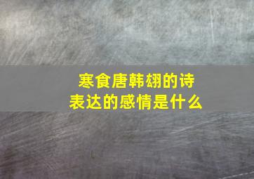 寒食唐韩翃的诗表达的感情是什么