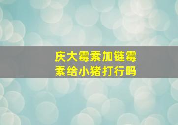 庆大霉素加链霉素给小猪打行吗