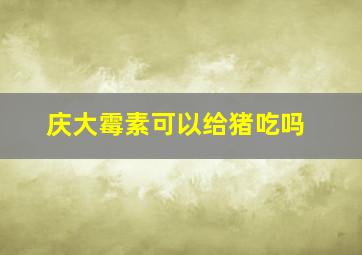 庆大霉素可以给猪吃吗