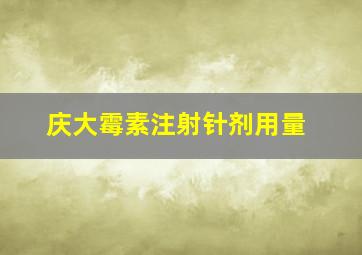 庆大霉素注射针剂用量