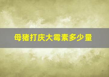 母猪打庆大霉素多少量