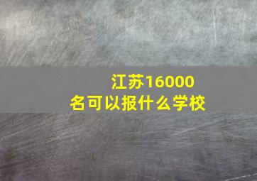 江苏16000名可以报什么学校