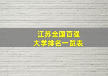 江苏全国百强大学排名一览表