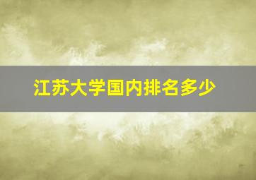 江苏大学国内排名多少