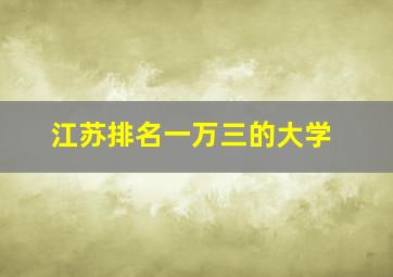 江苏排名一万三的大学