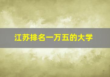 江苏排名一万五的大学