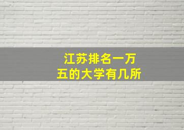 江苏排名一万五的大学有几所