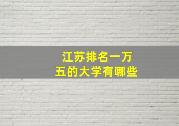 江苏排名一万五的大学有哪些