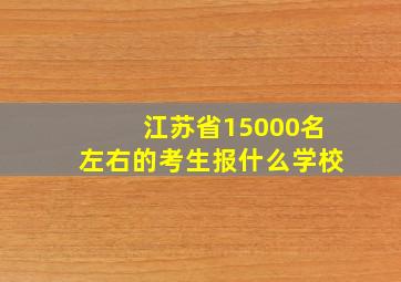 江苏省15000名左右的考生报什么学校