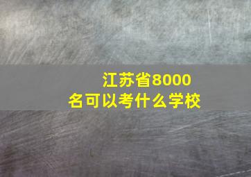 江苏省8000名可以考什么学校