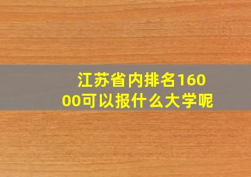 江苏省内排名16000可以报什么大学呢