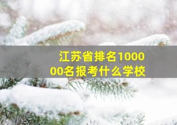 江苏省排名100000名报考什么学校