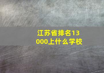 江苏省排名13000上什么学校