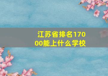 江苏省排名17000能上什么学校