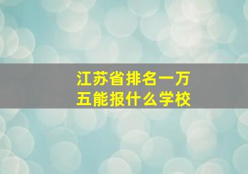 江苏省排名一万五能报什么学校