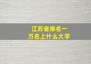 江苏省排名一万名上什么大学