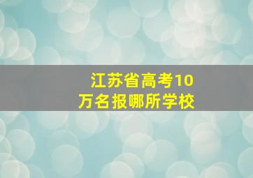 江苏省高考10万名报哪所学校