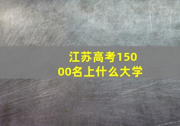 江苏高考15000名上什么大学