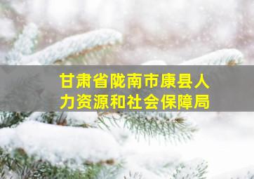 甘肃省陇南市康县人力资源和社会保障局