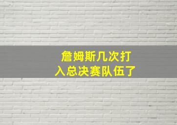 詹姆斯几次打入总决赛队伍了