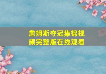 詹姆斯夺冠集锦视频完整版在线观看