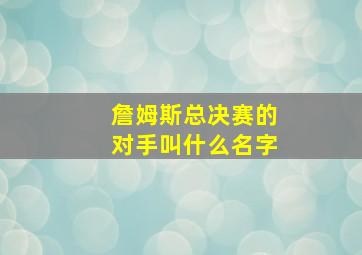 詹姆斯总决赛的对手叫什么名字