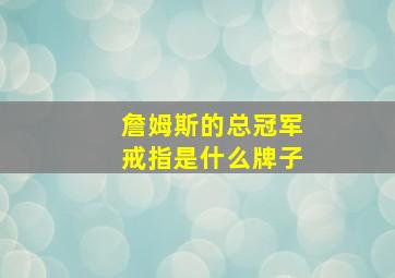 詹姆斯的总冠军戒指是什么牌子