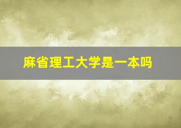 麻省理工大学是一本吗