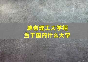 麻省理工大学相当于国内什么大学