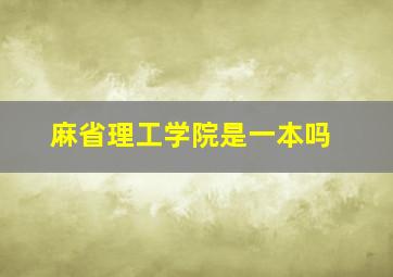 麻省理工学院是一本吗