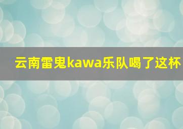 云南雷鬼kawa乐队喝了这杯