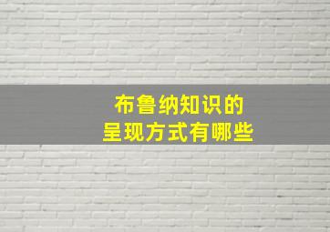 布鲁纳知识的呈现方式有哪些